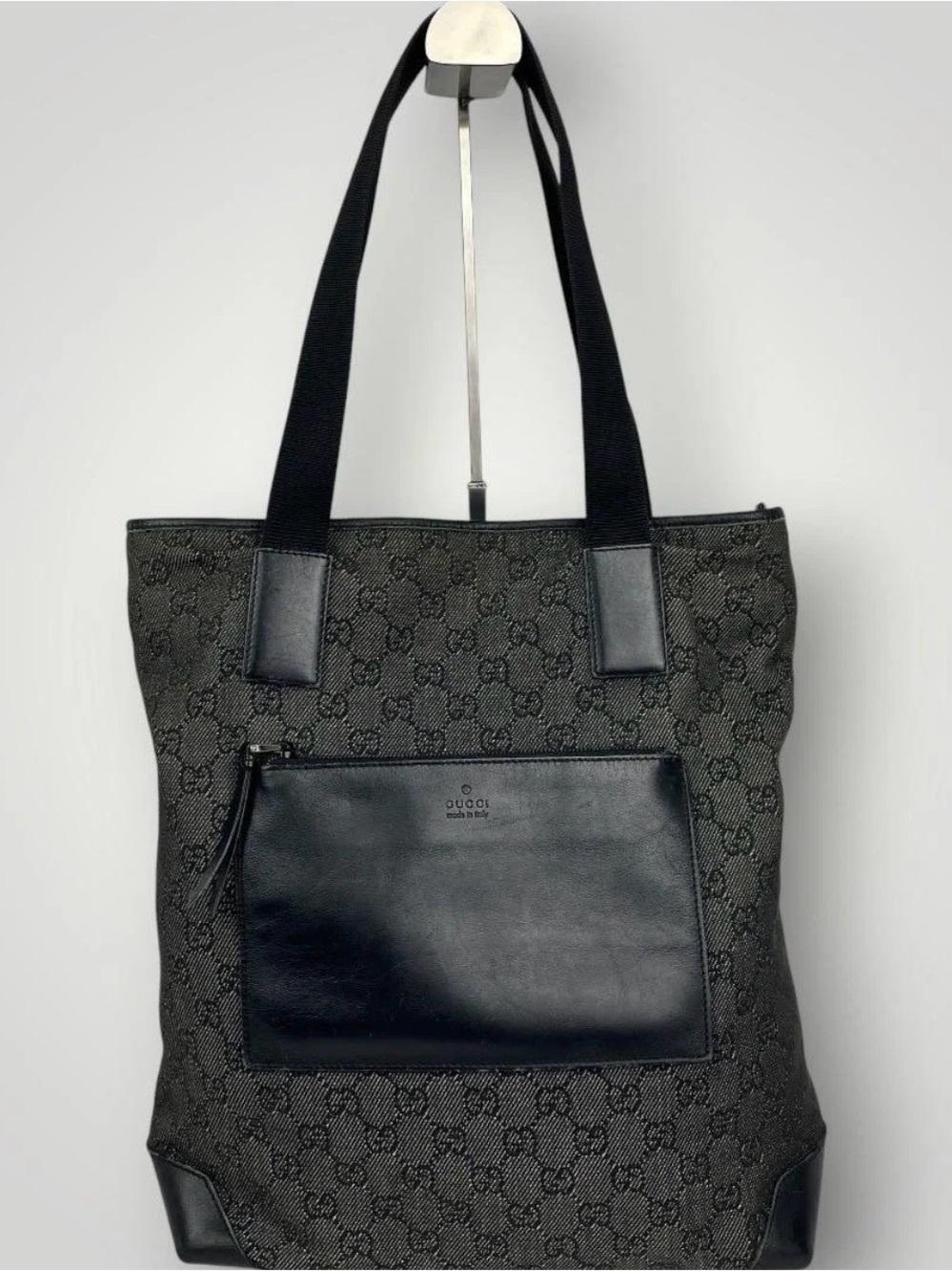 Gucci Monogram Tote in Black and Gray